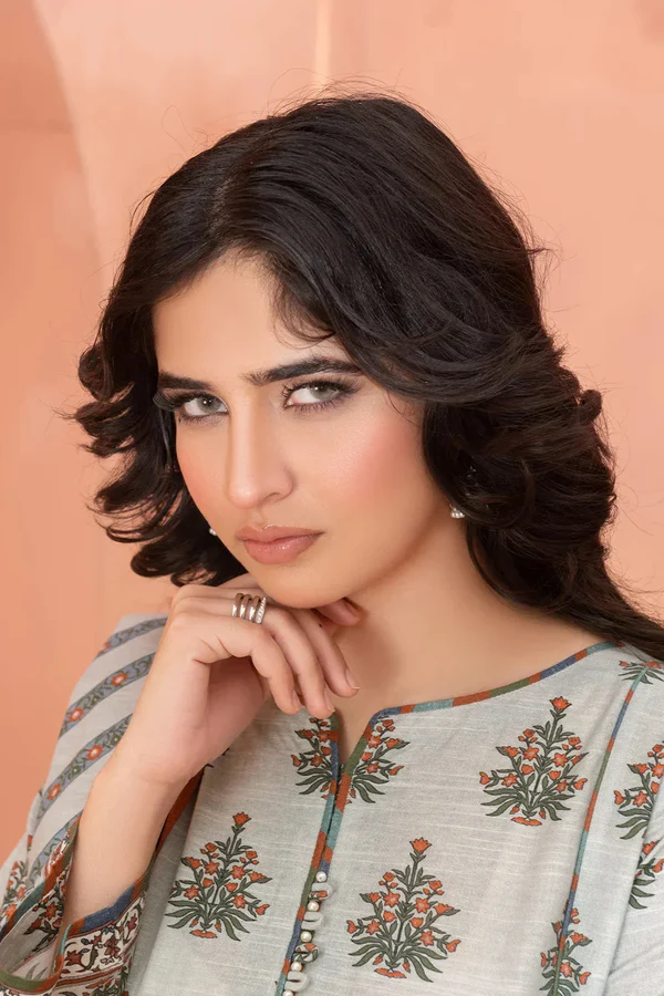 3PC Printed Unstitched Khaddar Suit KKH-3655