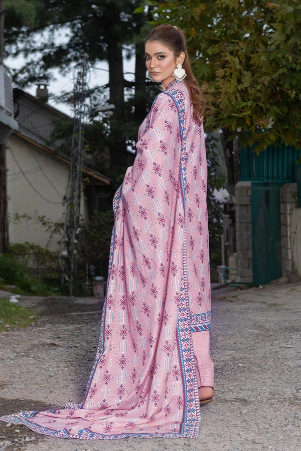 3PC Printed Unstitched Khaddar Suit KKS-669