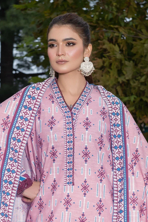 3PC Printed Unstitched Khaddar Suit KKS-669