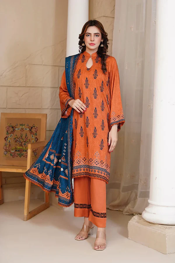 3PC Embroidered Unstitched Kotail Linen Suit KTE-3651