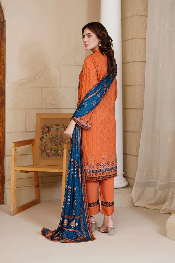 3PC Embroidered Unstitched Kotail Linen Suit KTE-3651