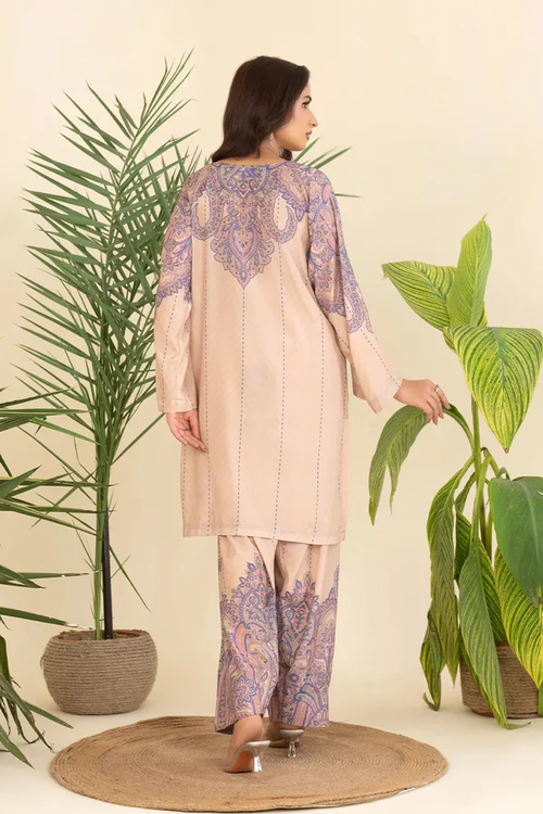 2PC Stitched Printed Crepe Silk Shirt and Trouser RTW-KSTL-208