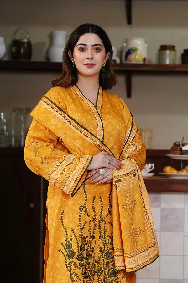 3PC Embroidered Unstitched Kotail Linen Suit KKTE-3652