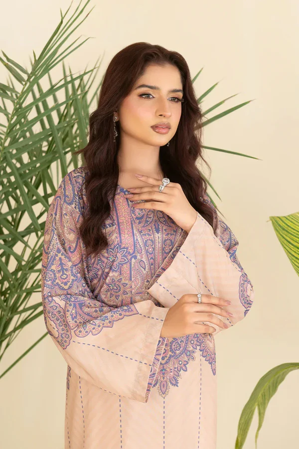 2PC Stitched Printed Crepe Silk Shirt and Trouser RTW-KSTL-208