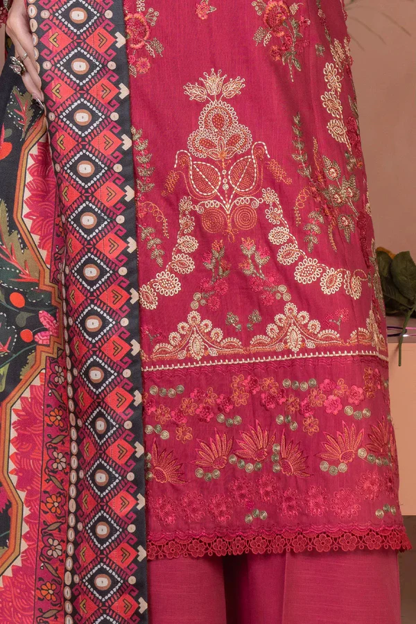 3PC Embroidered Unstitched Khaddar Suit KHE-3634